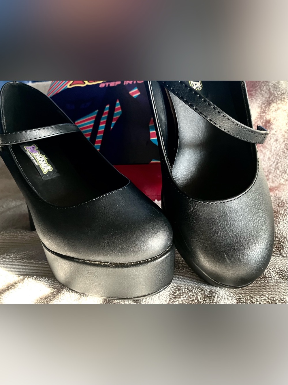 Funtasma Matte Black Platform Mary Jane Heels Halloween Cosplay